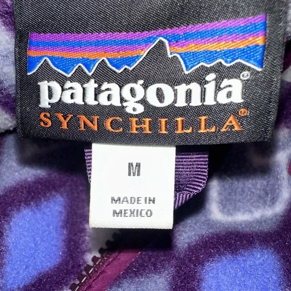 Patagonia Synchilla Lightweight Full zip Snap-T Hooded Jacket MED Pine Patch - Picture 6 of 8